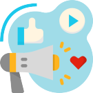 Icono de recomendaciones de influencers para páginas web económicas