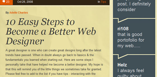 Libro mayor de diseño web: captura de pantalla.
