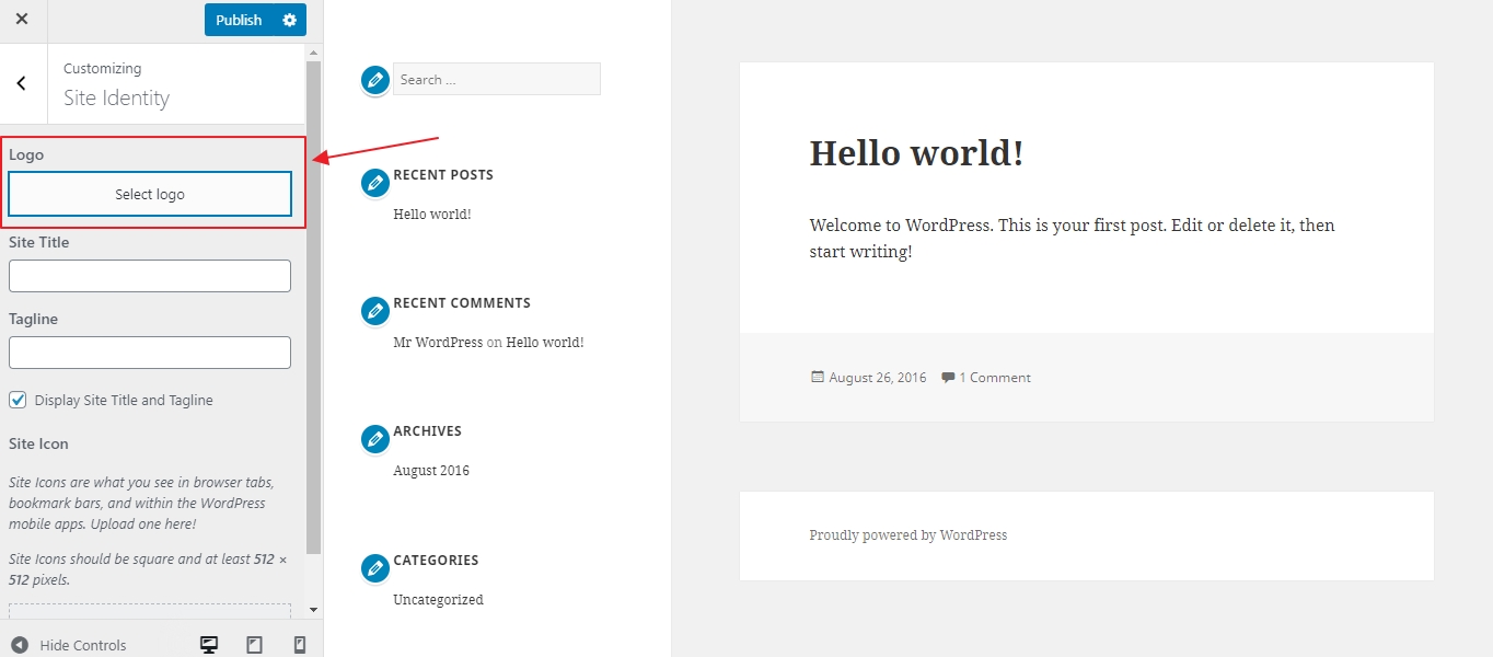 Cómo agregar un logotipo a su sitio de WordPress